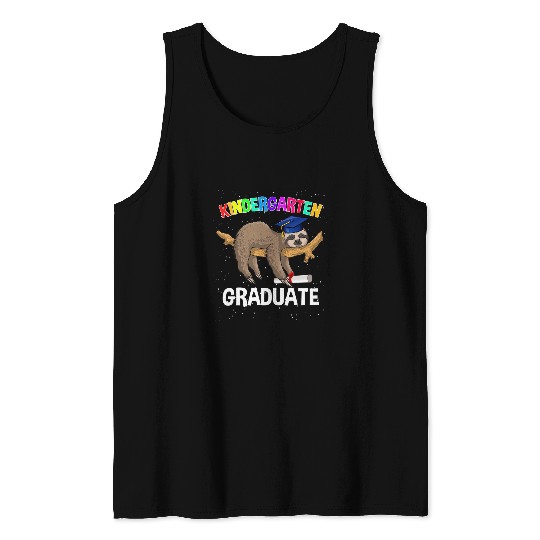 Sloth Pet Kids Kindergarten Graduation Sloth Graduate Funny Tank Tops