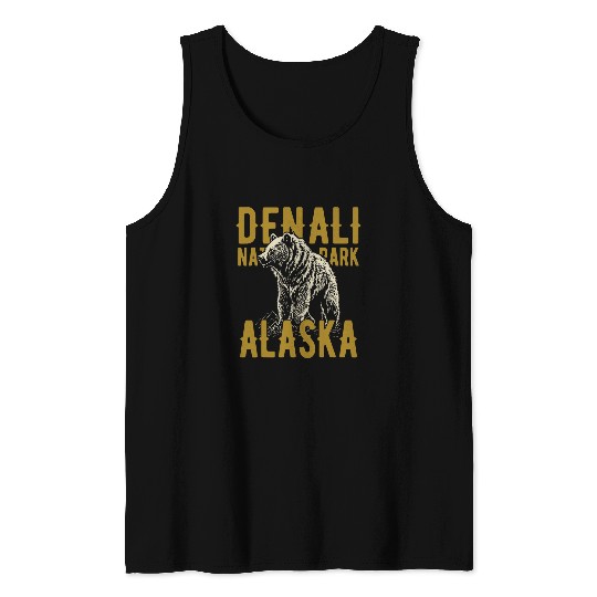 Bear Pet Denali National Park Alaska USA Bear Design Tank Tops