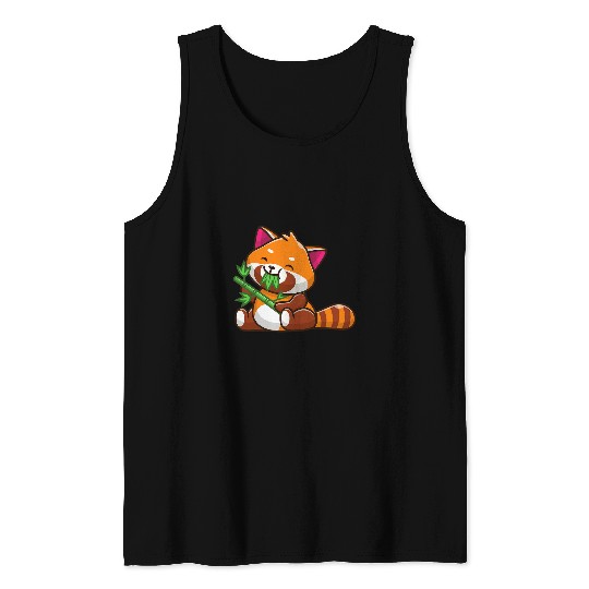 Panda Pet Retro Sunset Funny Panda In Sunglasses Eating Bamboo Tank Tops