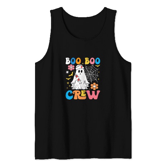 nurses Job Groovy Boo Boo Crew nursess Funny Women Halloween nurses Tank Tops