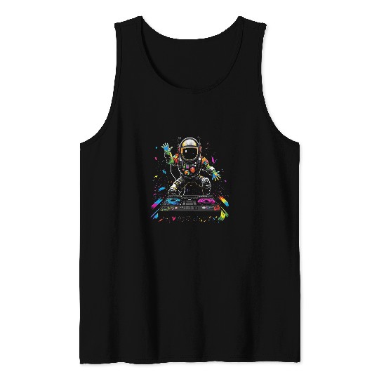 Astronaut EDM Dance Festival Space Planets Solar System 8 Tank Tops