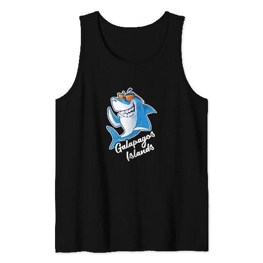 Galapagos Islands Ecuador Swimming Sharks Vacation Souvenir Tank Tops