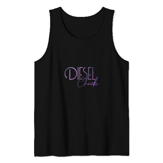 Ladies Diesel Truck Female Trucker Diesel Chick 1 Tank Tops
