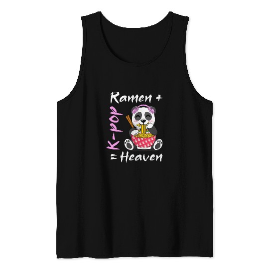 Panda Pet ramen k pop heavenn panda bear eating noodles funny cute Tank Tops