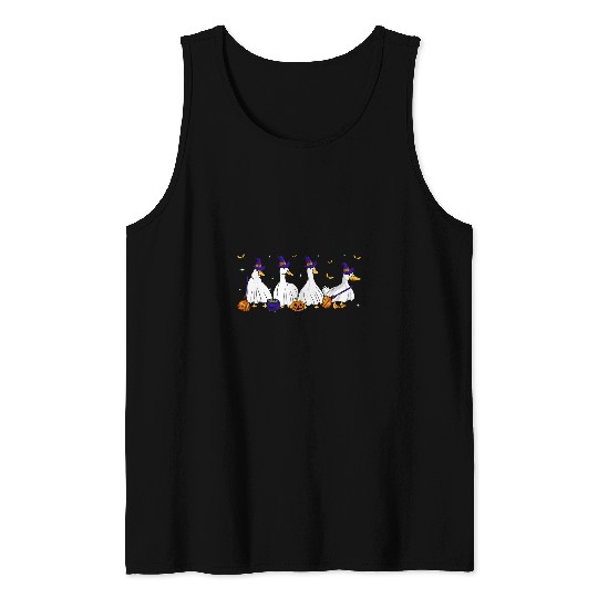 Duck Pet Cute Boy of Fall Ducks ghosts Duck Lovers Halloween Hunting Tank Tops