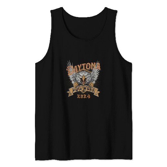 2024 DAYTONA BEACH BIKE WEEK vintages RALLY ART ON BACK 1 Tank Tops
