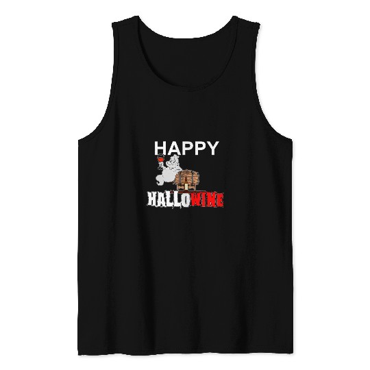 Wines Fun Funny Halloween joke Happy HalloWines For Men and Women Tank Tops