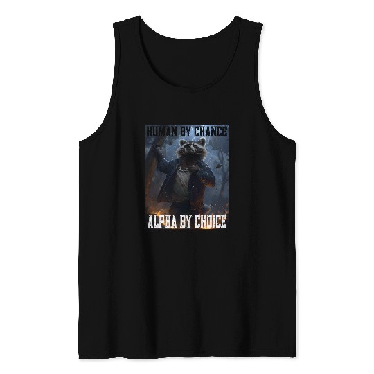 Raccoon Pet Cringe Alpha Animal Raccoon Cringy Funny Cringey Tank Tops