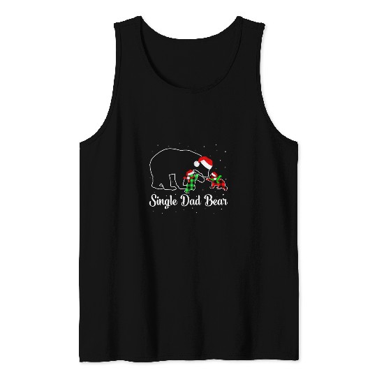 Bear Pet Funny Single Dad Bear Matching Pajama Family xmass Christmas Tank Tops