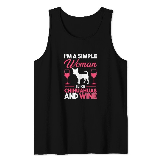 Wines Fun Dog Chihuahua Tank Tops