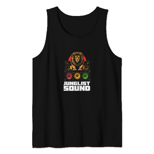 Lion Pet Junglist Drum And Bass Lion DnB Tank Tops