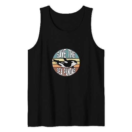 Panda Pet Save The Sea Pandas Killer Whale Orca Tank Tops