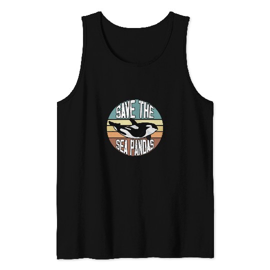 Panda Pet Save The Sea Pandas Killer Whale Orca Tank Tops