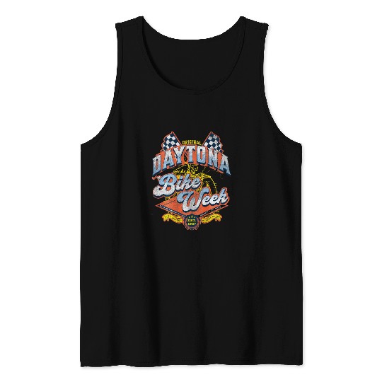 2024 DAYTONA BEACH BIKE WEEK vintages RALLY ART ON BACK Tank Tops