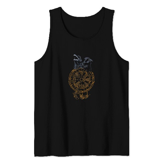 Asatru Germanic Viking Vegvisir Pagan Odin Ravens Copper Tank Tops