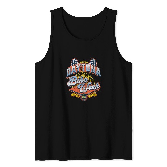 2024 DAYTONA BEACH BIKE WEEK vintages RALLY ART ON FRONT 3 Tank Tops