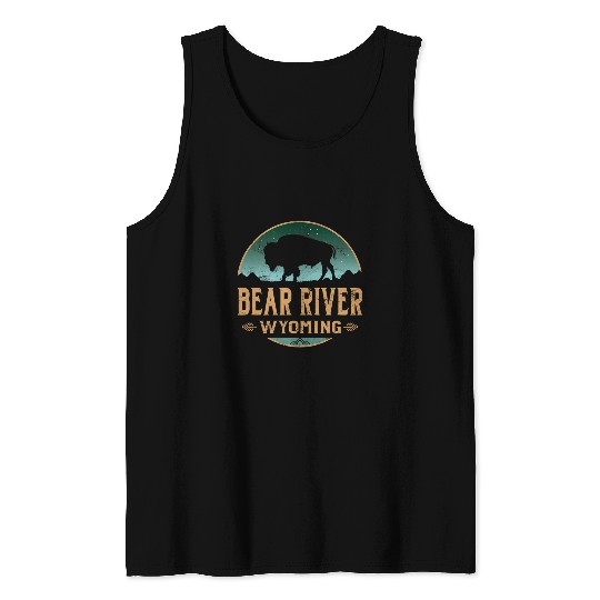 Bear Pet Bear River Wyoming WY Buffalo Bison Tank Tops