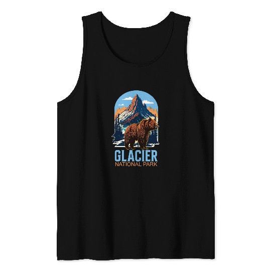 Glacier National Park Montana Grizzly Bear Tank Tops