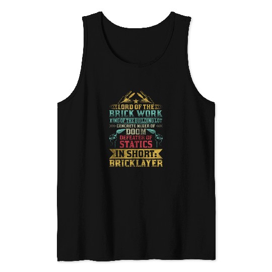 Bricklayer Job Bricklaying Brick Work Mason Bricklayer 8 Tank Tops
