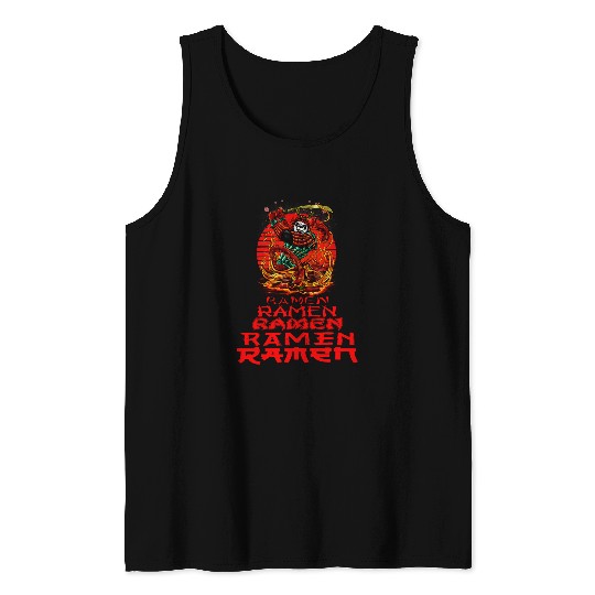 Panda Pet Funny Ramen Panda Japanese Noodle Love Life Samurai Teen Tank Tops