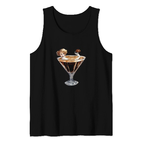 Coffee Fun vintages Espresso Martini Coffee Lover Design Cold Cocktail Tank Tops