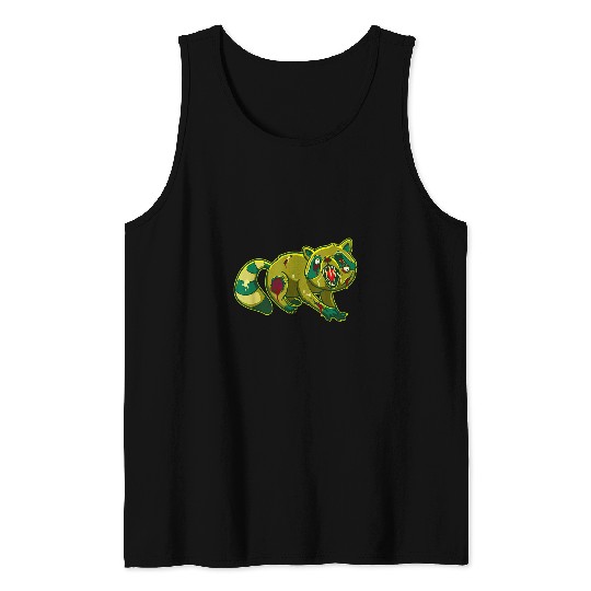 Raccoon Pet Creepy Raccoon Zombie Gross Halloween Tank Tops