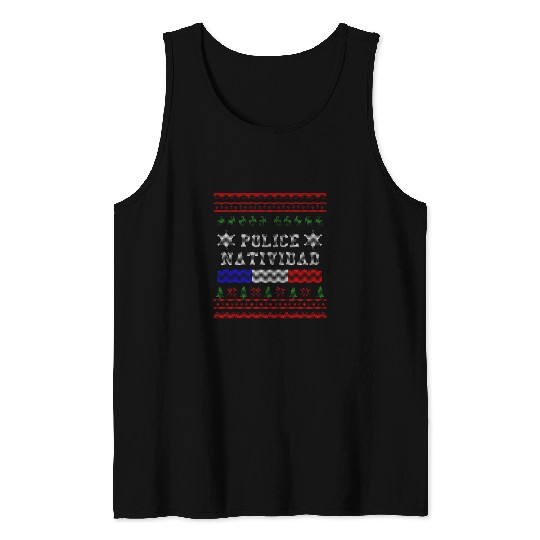 Police Job Navidad Funny Dad Christmas Tank Tops