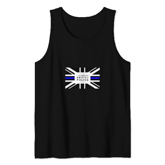 Back the Blue Union Jack Flag to Support UK Thin Blue Line Tank Tops