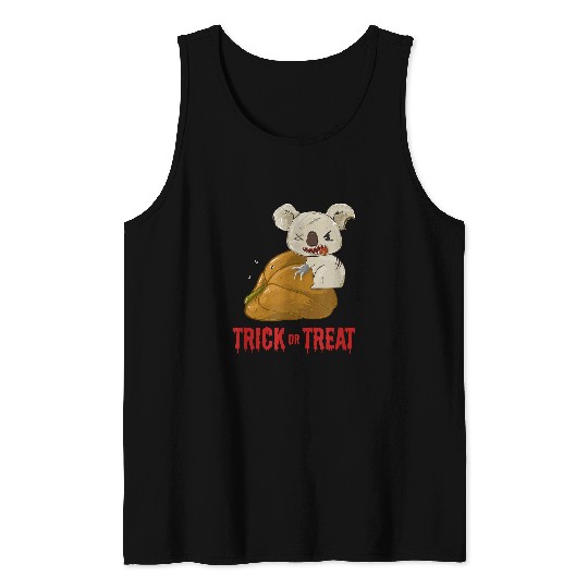 Koala Pet Trick Or Treat Koala Halloween Costume Rotten Pumpkin Tank Tops