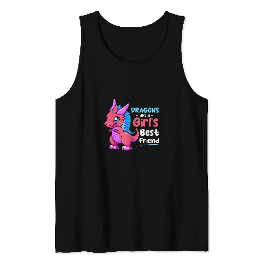 Dragon Pet Are A Girl s Friend Funny Cute Dragon Hilarious Tank Tops