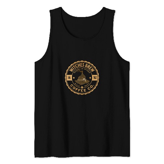 Coffee Fun WITCHES BREW Barista COFFEE Company Black Magic Co Tank Tops