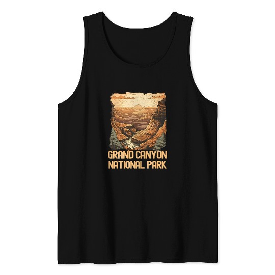 Grand Canyon Adventure Hiking Nature Lover Print 13 Tank Tops