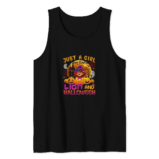 Lion Pet Just A Girl Who Loves A Lion And Halloween Costume Tank Tops