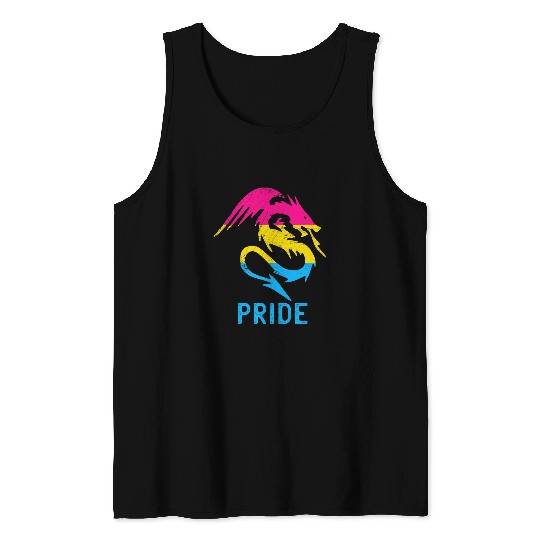 Dragon Pet Pansexual Pride Pan Dragon Flag Awareness Month Vintage Tank Tops