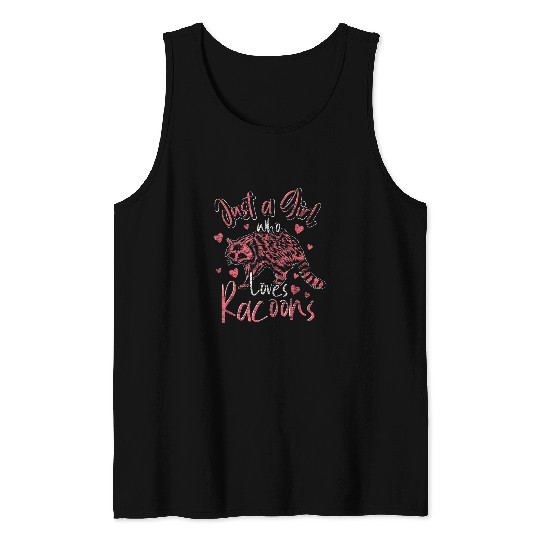 Raccoon Pet Trash Panda Zoo Animal Lover Women Girls Raccoon 3 Tank Tops