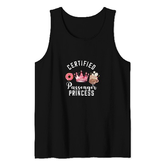 Coffee Fun Certified Passenger Princess Codriver Coffee Donut Crown Tank Tops