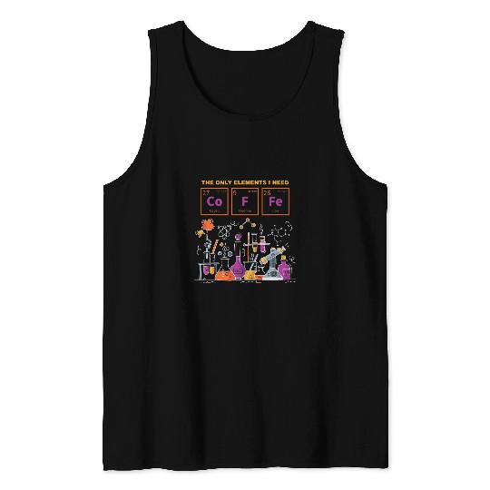 Coffee Fun Science Chemistry Periodic Table Elements Coffee Geek Tank Tops