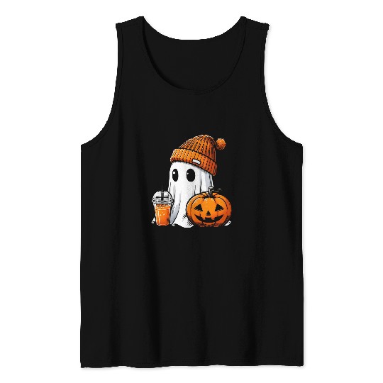Coffee Fun vintages Pumpkin Coffee ghosts Cute Halloween Costume Funny Tank Tops