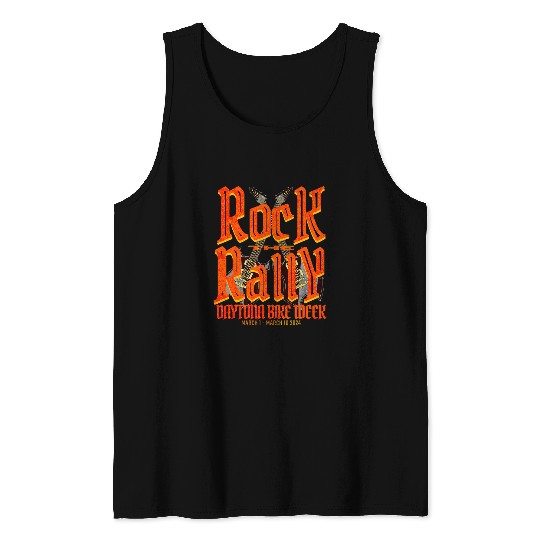 2024 DAYTONA BEACH BIKE WEEK ROCK THE RALLY ART ON FRONT Tank Tops