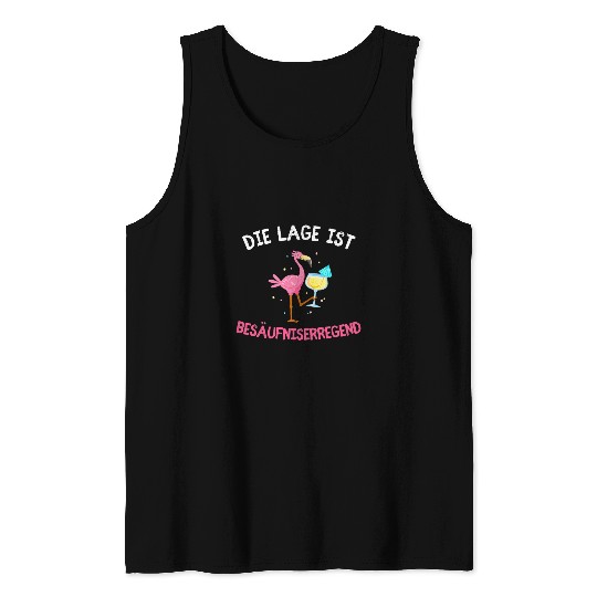 Wines Fun The location is soothing flamingo cocktail Wines drink 8 Tank Tops