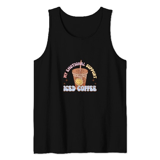 Coffee Fun My Emotional Support Iced Coffee Mental Health Matters Tank Tops