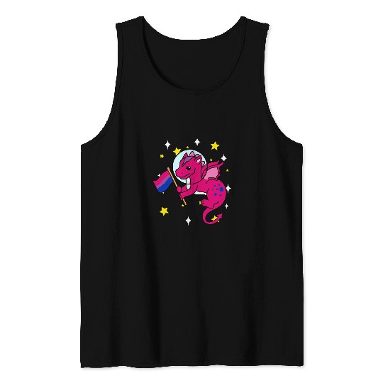 Dragon Pet Bisexual Pride Dragon In Space Bisexual Tank Tops