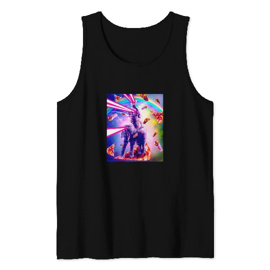 Elephant Pet Laser Eyes Space Cat Riding Dog And Elephant 1 Tank Tops
