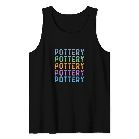 Pottery Lover vintages Assistant Women Retro Pottery Teacher Tank Tops