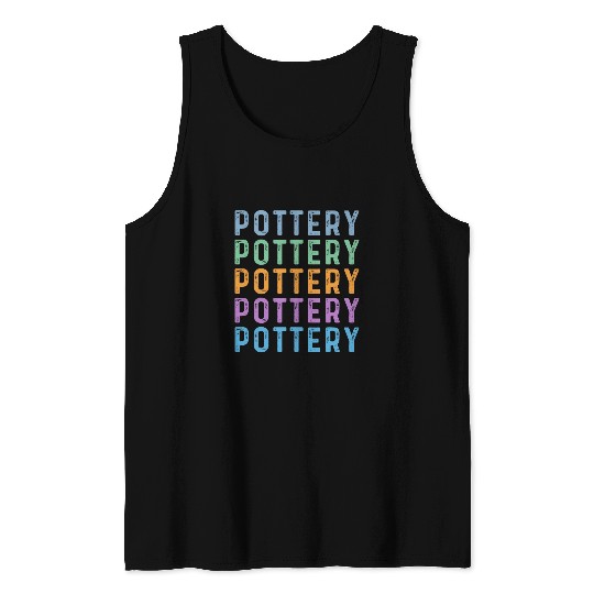Pottery Lover vintages Assistant Women Retro Pottery Teacher Tank Tops