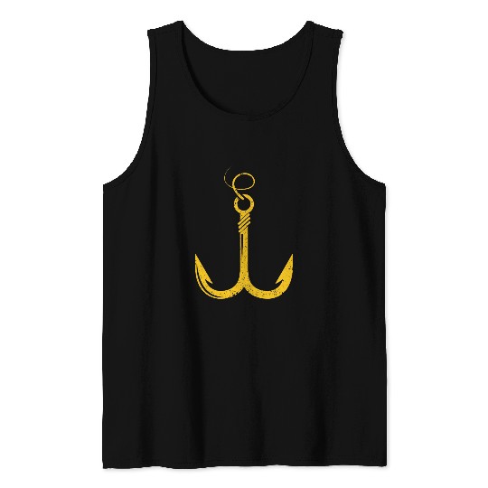 Fishing Hook Funny Fishermen Fisher Angler Bait Catch Fish Tank Tops