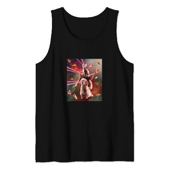 Sloth Pet Laser Eyes Space Cat Riding Sloth Dog Rainbow 11 Tank Tops