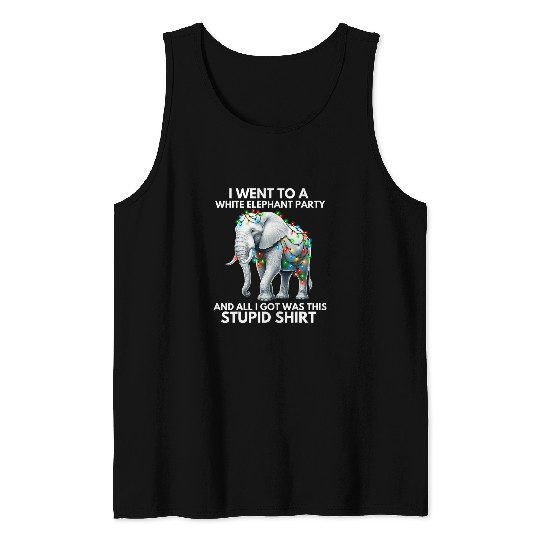 Elephant Pet Funny White Elephant Gift Wrapped Elephant Dumb Gift 8 Tank Tops