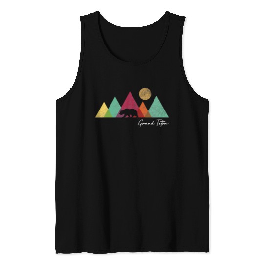 Grand Teton National Park Bear Mountains Souvenir Hiking Tank Tops