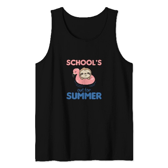 Sloth Pet schools out for summer Sloth Funny Animals In Summer Tank Tops